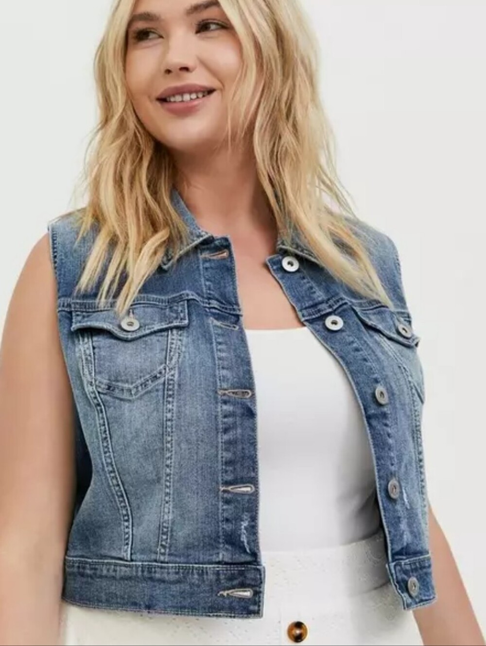 Torrid Plus Size 2x 18 20 Cropped Denim Vest